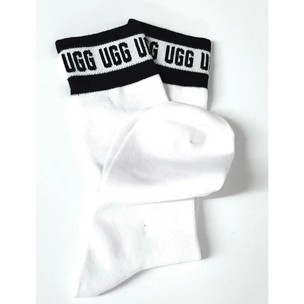 NEW UGG Graphic Crew Socks 1 Pair WOMENS ONE SIZE (5-10) Logo Athleisure